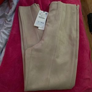 Zara size 28 high rise suede pants